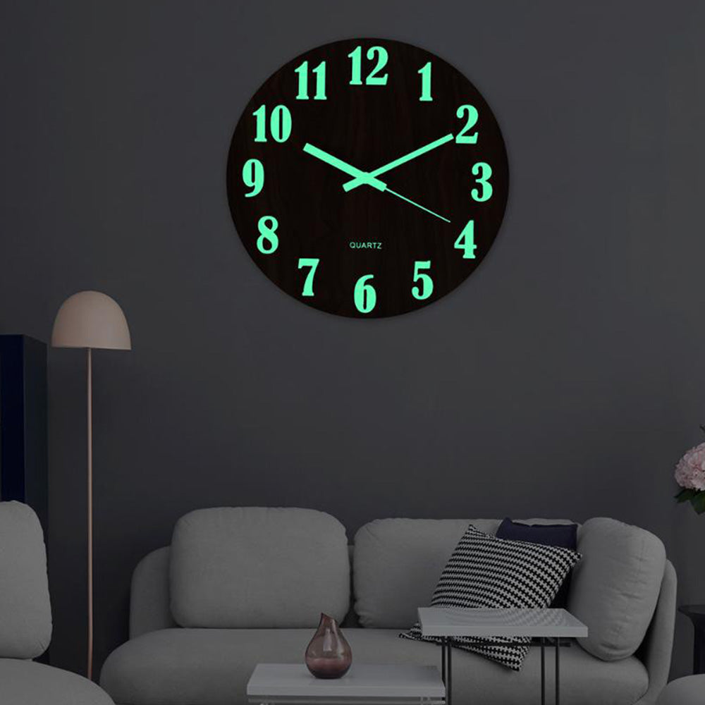 12'' Luminous Wall Clock Suitable for Home Bedroom Living Room